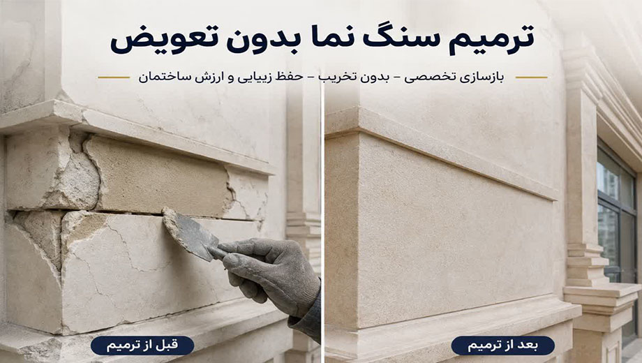 تعویض سنگ نما بدون تعویض