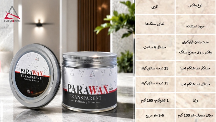 فروش عمده واکس سنگ شفاف پارابین